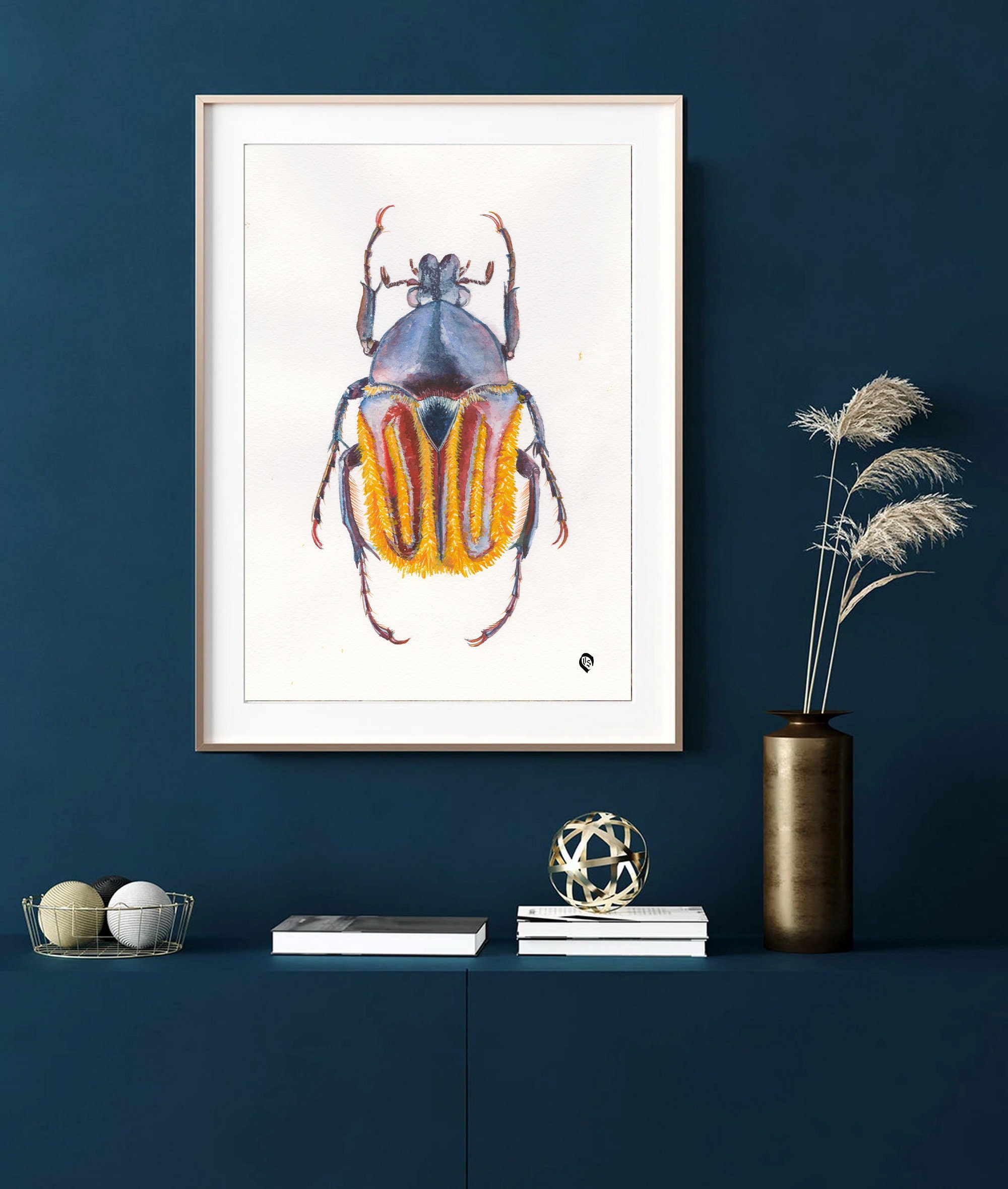 Beetle Wall Decor. Watercolor Giclee Print. Bug art print. Etsy