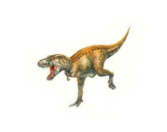 Tyrannosaurus Rex Watercolor Art Print: Dinosaur Kids Room Decor