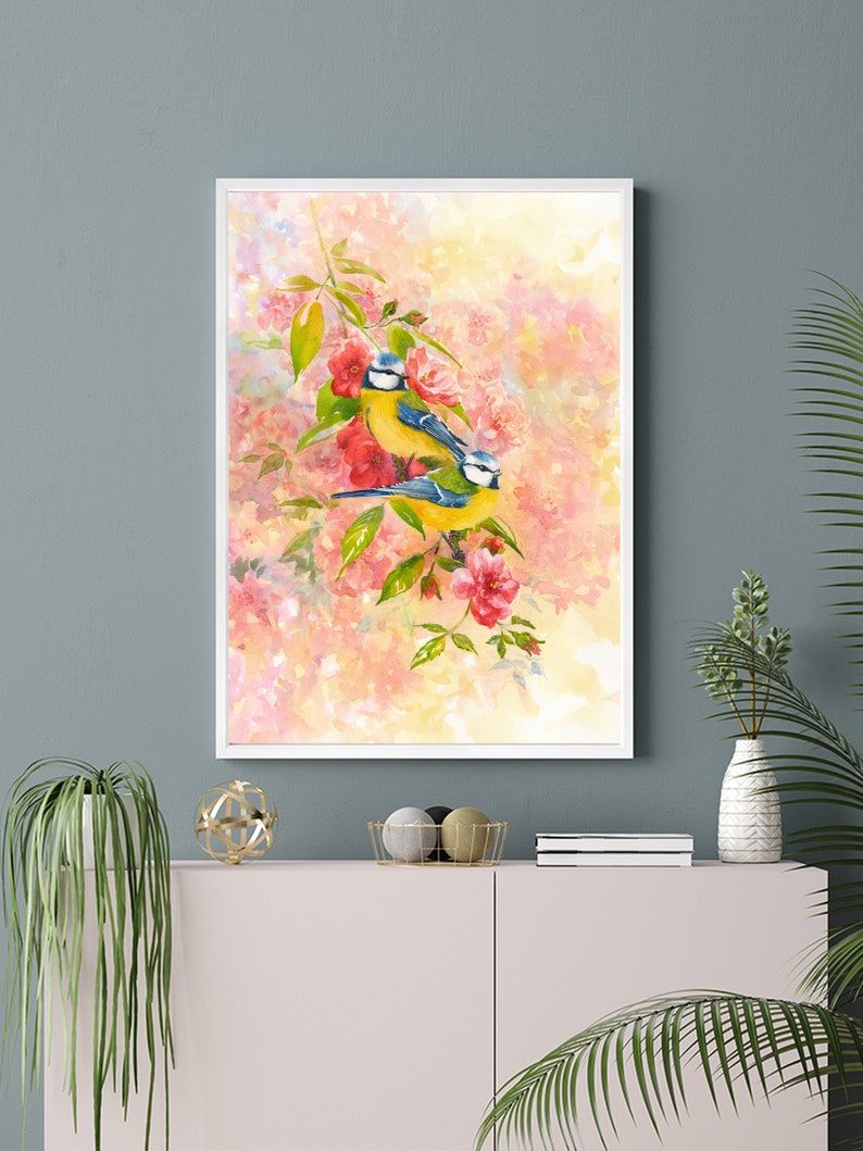 Love Birds Decor Print & Original Watercolor Painting. Large Etsy