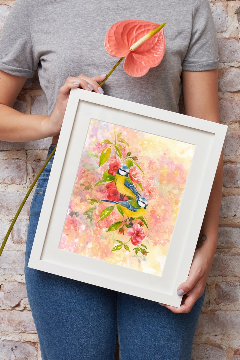 Love Birds Decor Print & Original Watercolor Painting. Large Etsy