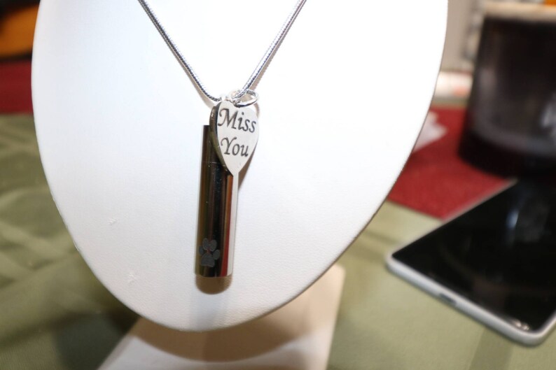Memorial pet ashes neckless