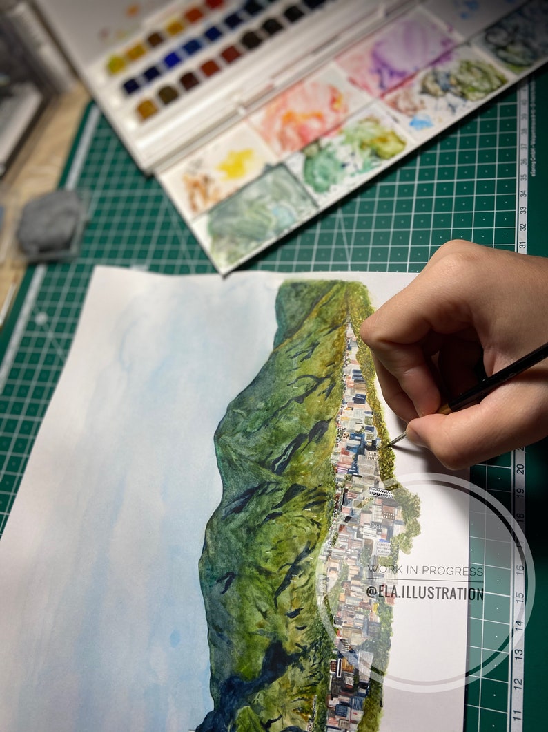 El Ávila Caracas Venezuela Acuarela Hecho a mano Waraira Repano Parque nacional El Ávila Cerro El Ávila image 9