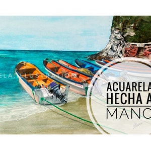 Choroní Peñeros Print Venezuela Estado Aragua Playa Tropical paisaje cuadro pintura