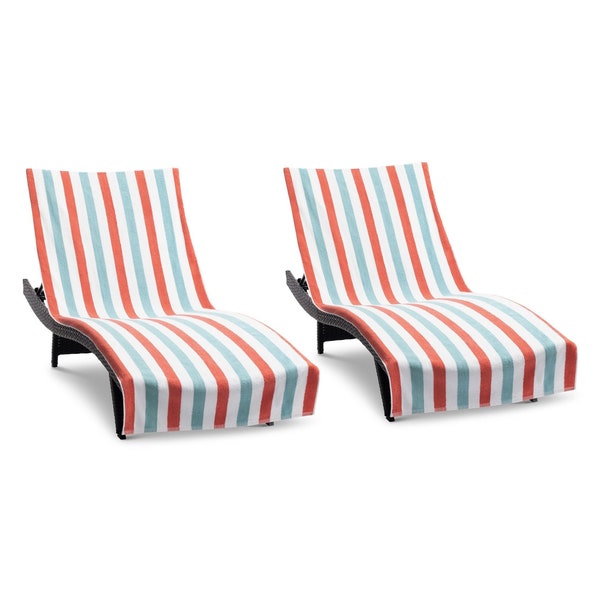 Cabo Cabana Chaise Lounge Chair Covers (2 Pack) - 30x85 with 8" Fitted Pocket