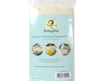 Unbleached Weave Cheesecloth - 4 Sq Yds - Grade 50 - Perfect for Crafts, Cooking, Kitchen, Home Projects