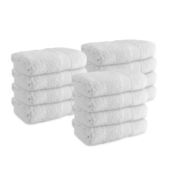 Arkwright Admiral Bathroom Hand Towels (12-Pack), 16x27 in., White, Cotton/Poly Blend, Size: 16 x 27