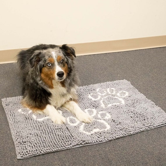 Soft Chenille Dog Mat With Paw Print Design Size and Color Options Cute  Packaging Perfect Gift Idea 