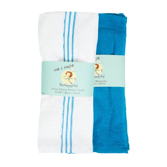 Kitchen Towels - Dish Towels and Dish Cloths - Hand Towel and Dishcloths  Sets - 100% Soft Ring Spun Combed Cotton - Great for Cooking in Kitchen or