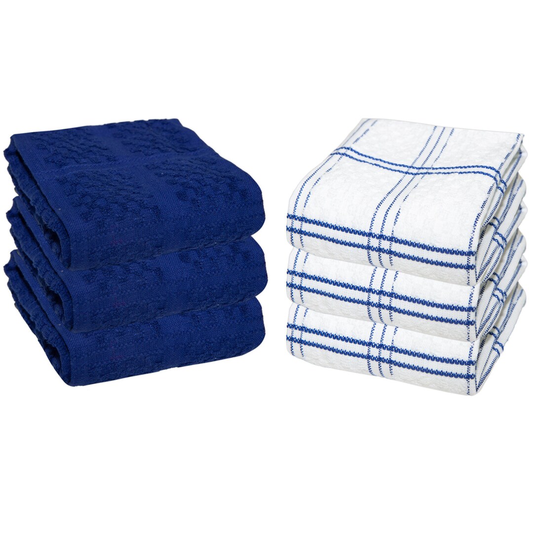 100% Cotton Waffle Weave Kitchen Towels, 15 x 25 Inches, Super Soft and  Absorbent Dish Towels for Drying Dishes, Quick Drying Hand Towels for  Kitchen, 4-Pack, Navy Blue