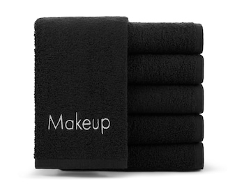 Cotton Makeup Removal Fingertip Towels Pack of 6 - Embroidered, 100% Cotton, 11 x 17 , Color Options