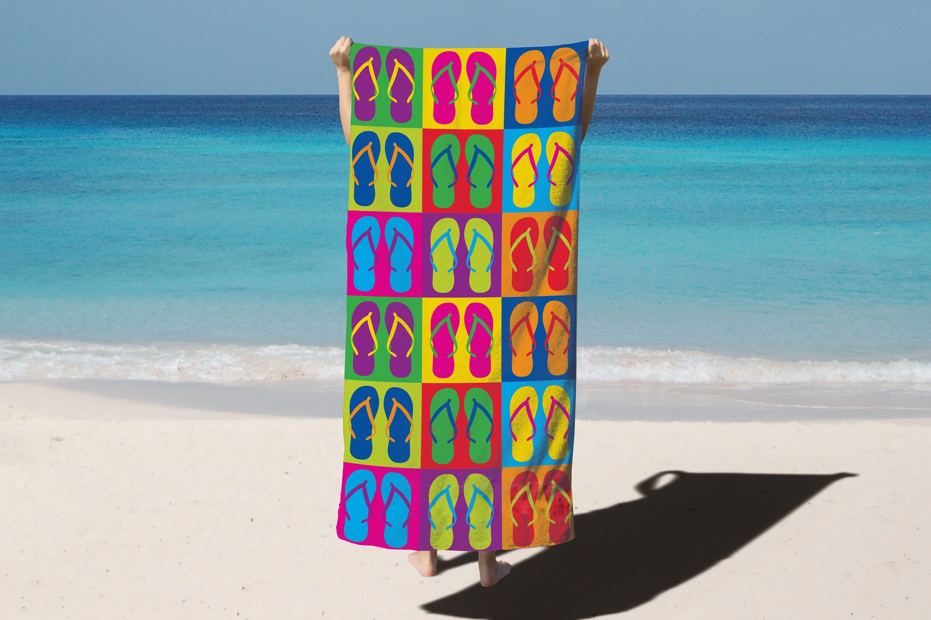 Beach Flip Flops Hand Towel Bath Towels For Home Outdoor Travel Use