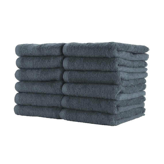 R+R Washcloths, Grey, 12 Count