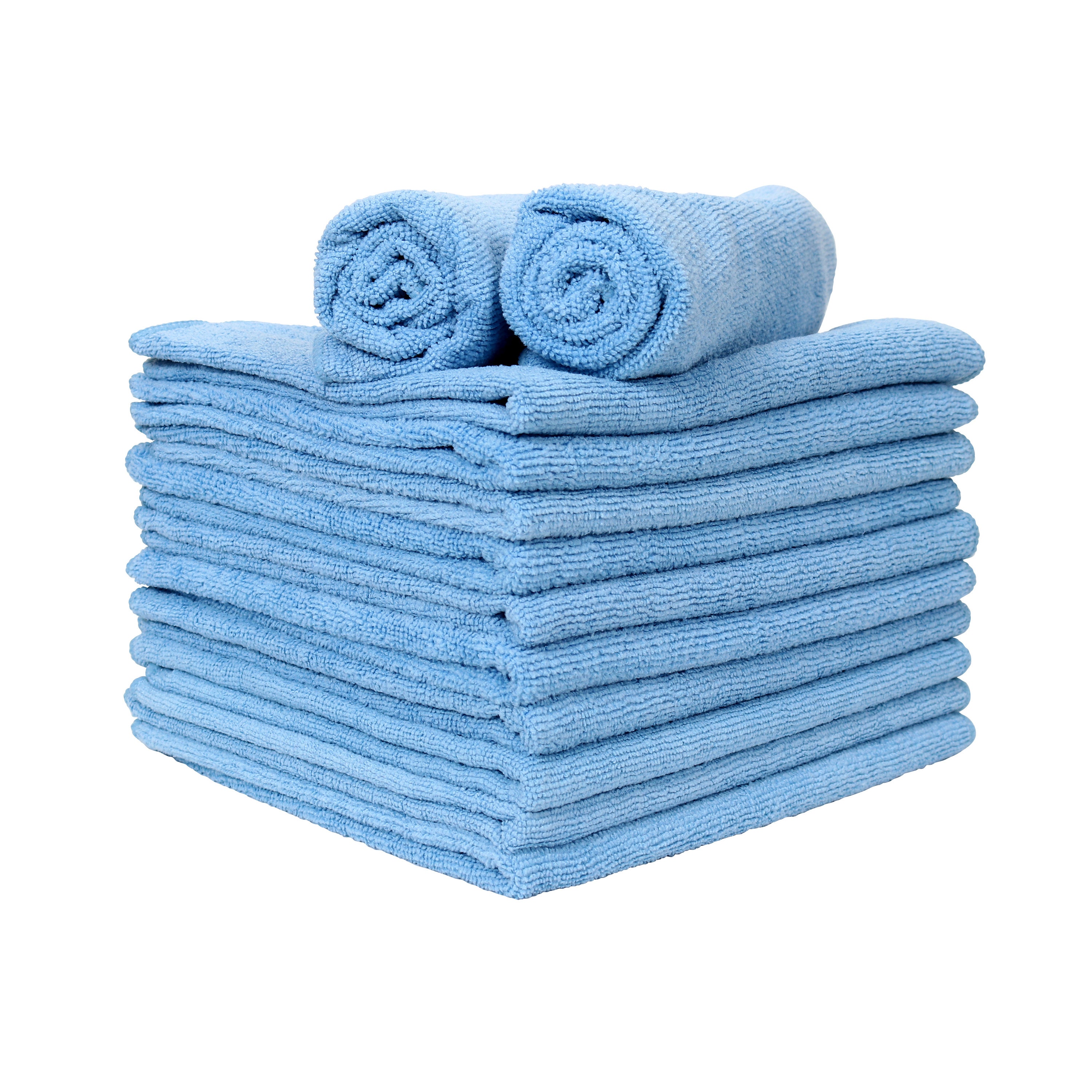 Barber Towels 100% Cotton  Lint-Free White W Blue Stripe