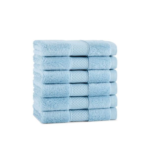 Egyptian Cotton Luxury Washcloths - (Pack of 6) Oversized Ultra Soft Thick & Absorbent, 13 x 13in, 600 GSM, Color Options