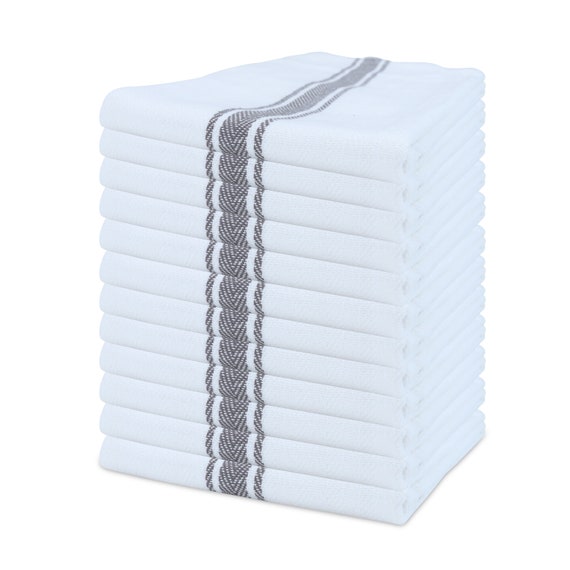 100% Cotton Striped Herringbone Kitchen Towels