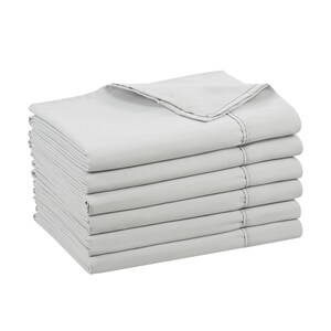 ZPECC 8-Pack King Flat Sheets - Soft Microfiber, Color-Coded Hems For Hotels, Airbnb, Rental Properties (White, 105x102 - View #2