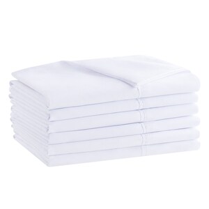 ZPECC 8-Pack King Flat Sheets - Soft Microfiber, Color-Coded Hems For Hotels, Airbnb, Rental Properties (White, 105x102 - View #4
