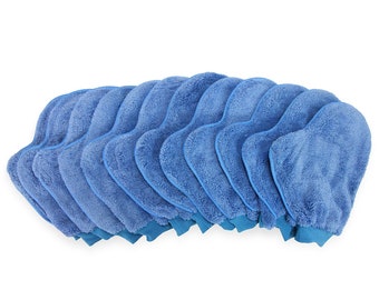 12 Pack of Microfiber Dusting Mitts - Blue