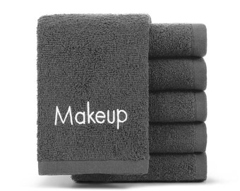 Cotton Makeup Remover Cotton Wash Cloth - (Pack of 6) 100% Cotton Soft Quick Dry Fingertip Face Towel Washcloths for Hand and Make Up, 13x13