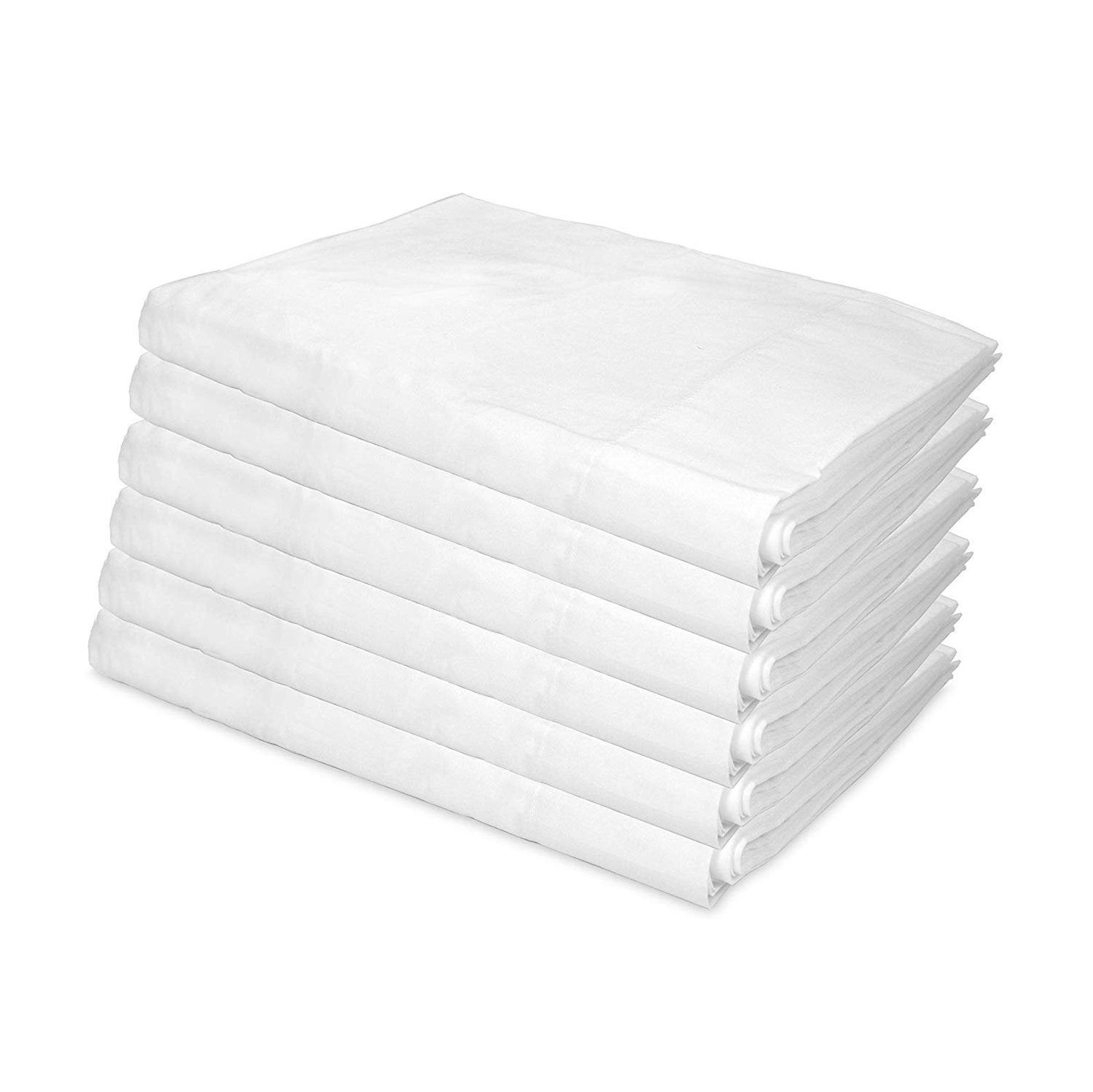 6 Pack of Flat Bed Sheets Size Options White Soft 55% | Etsy