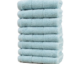 12 blanc doux luxe visage éponge serviettes coton riche flannels wash cloth 420 gsm 