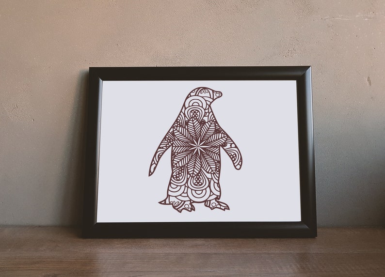 Download Penguin Mandala svg Penguin svg Penguin silhouette svg Cut | Etsy