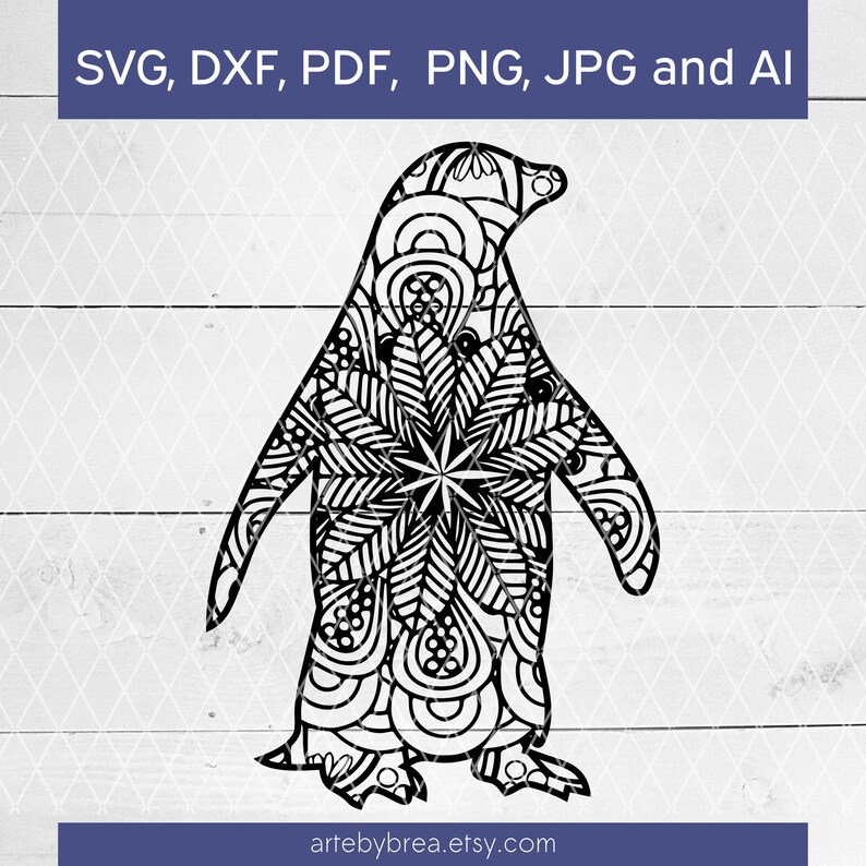 Download Penguin Mandala svg Penguin svg Penguin silhouette svg Cut | Etsy