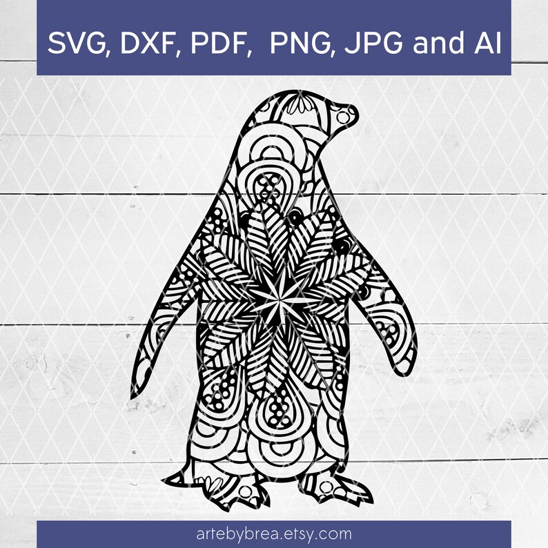 Download Penguin Mandala svg Penguin svg Penguin silhouette svg Cut ...