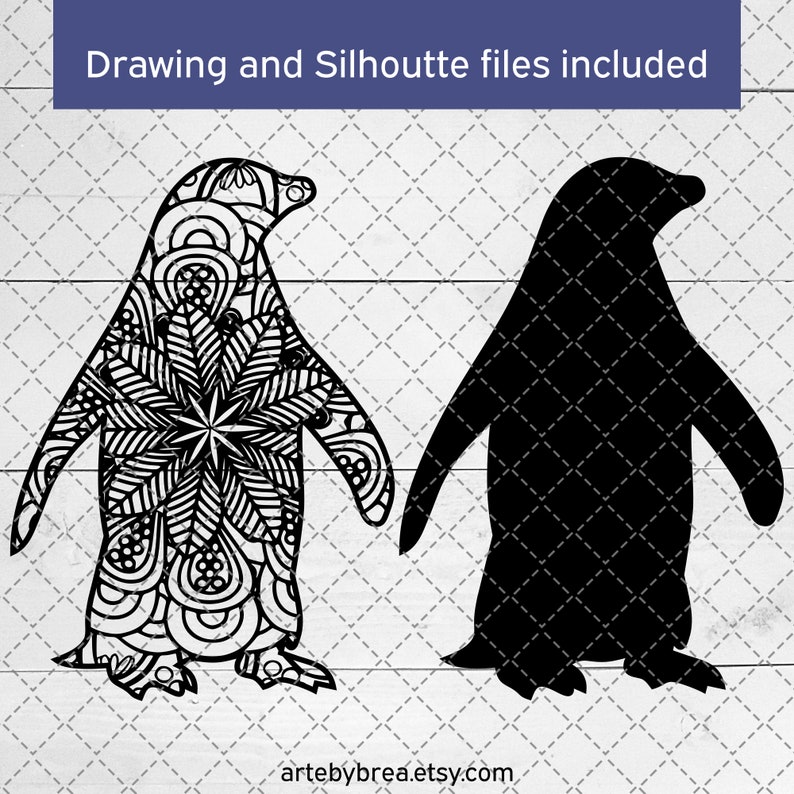 Download Penguin Mandala svg Penguin svg Penguin silhouette svg Cut ...