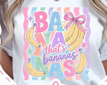 Bananas Stripes Summer PNG that's bananas, preppy png shirt graphics, sublimation, digital download