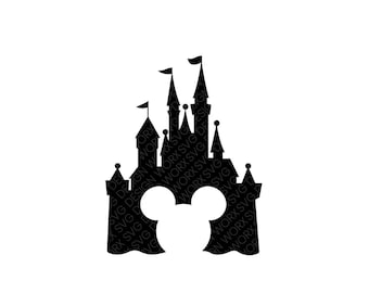 Silueta de diseño de castillo de Mickey SVG, Castillo SVG, el mejor lugar del mundo SVG, Camiseta infantil PNG, archivo de corte para Cricut