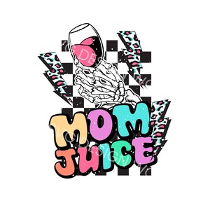 Mom juice retro sublimatie png, T-shirt Mom, digitale download, bliksemschicht, luipaardprint
