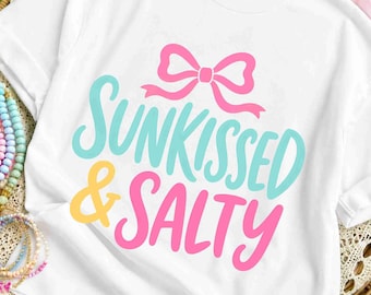 Sunkissed Salty PNG, Neon Coastal Beach Summer Design (Digital Download)