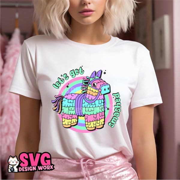 Let's get smashed Funny piñata sublimation design, digital download, mom t-shirt, trendy PNG designs, Digital best sellers