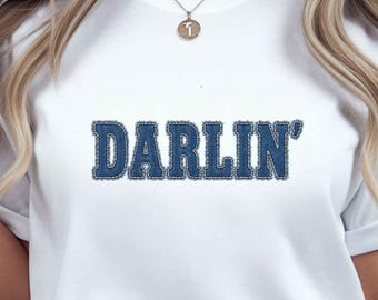 Maglietta Darlin', maglietta da cowgirl western, sublimazione png, maglietta del sud, maglietta western, regalo per lei, maglietta da ragazza di campagna, cowgirl
