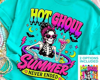 Hot Ghoul Summer Halloween PNG, Spooky Beach Retro Design (Digital Download)