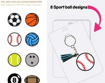 Sport ball SVG, SVG cut files, Keyring patterns, Patterns for keyrings, Keychains, Baseball, Basketball