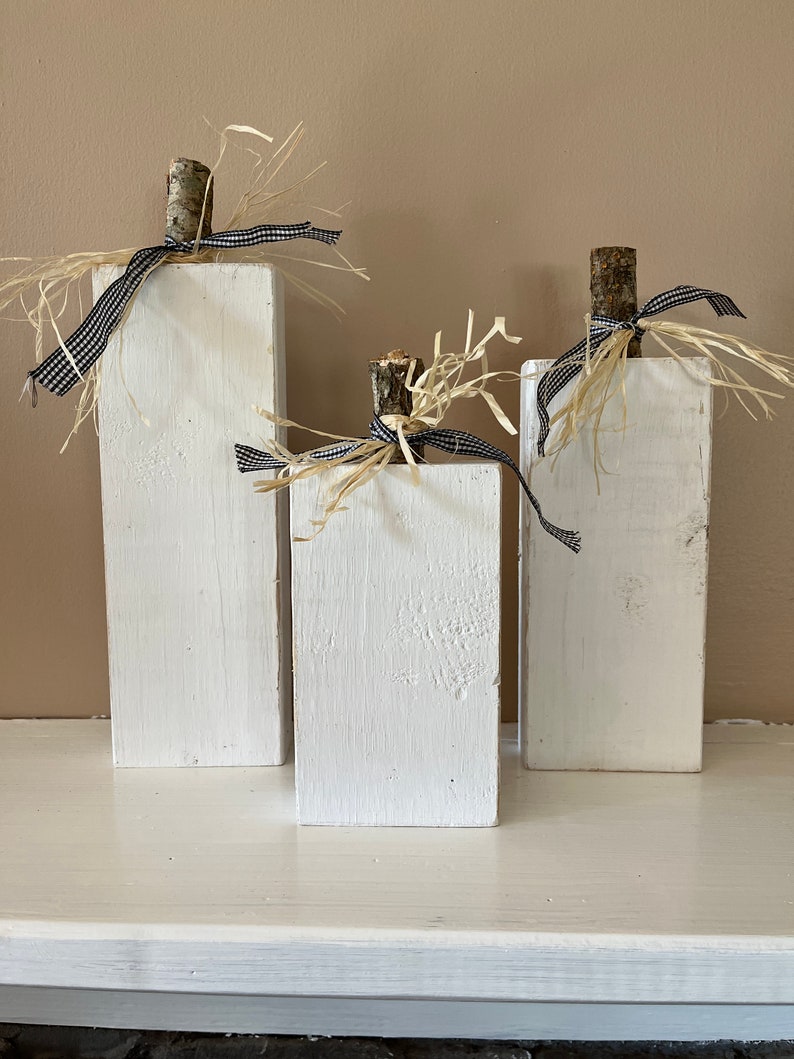 Wood Block Pumpkins, Rustic Fall Decor - Etsy