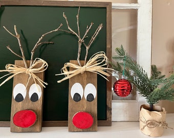Wood Christmas Decor, Rudolph, Wood Rudolph, Wood Rudolph Face