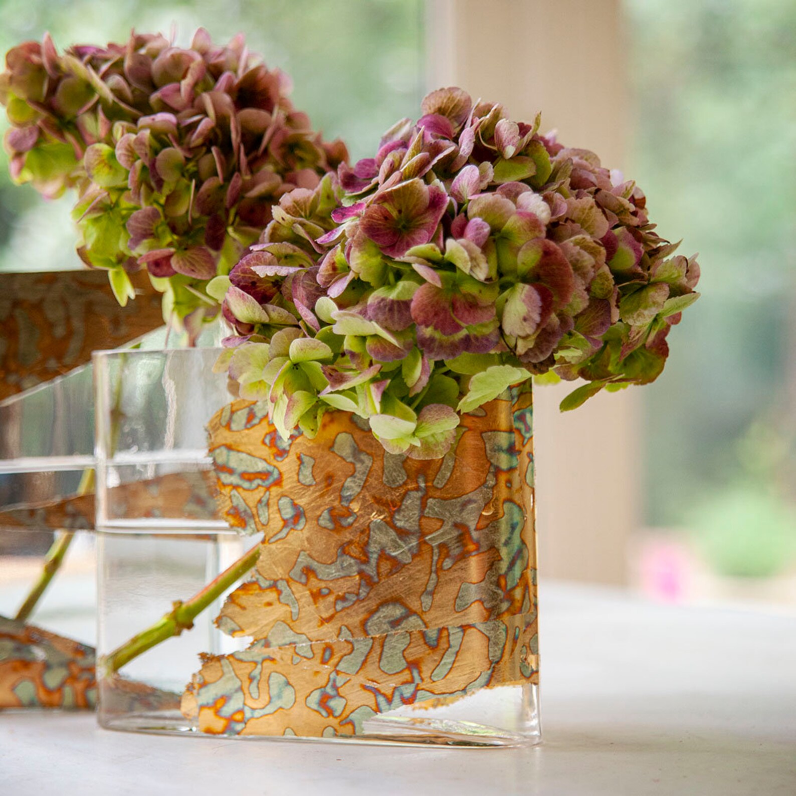 Variegated Copper Leaf 6x6 Etsy