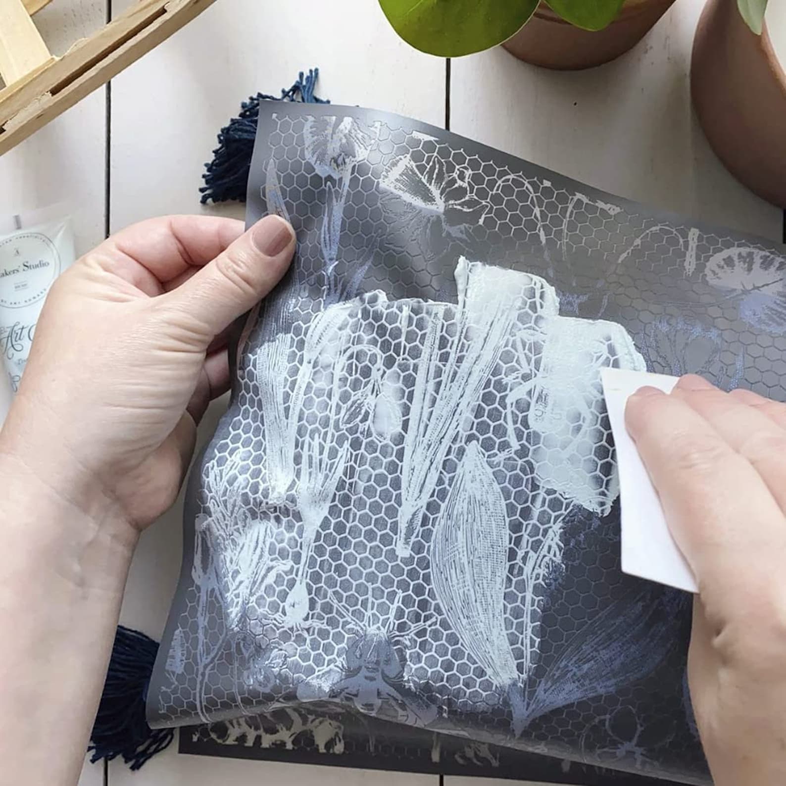 Mesh Adhesive Stencil Flowers and Insects Reusable Mesh Etsy