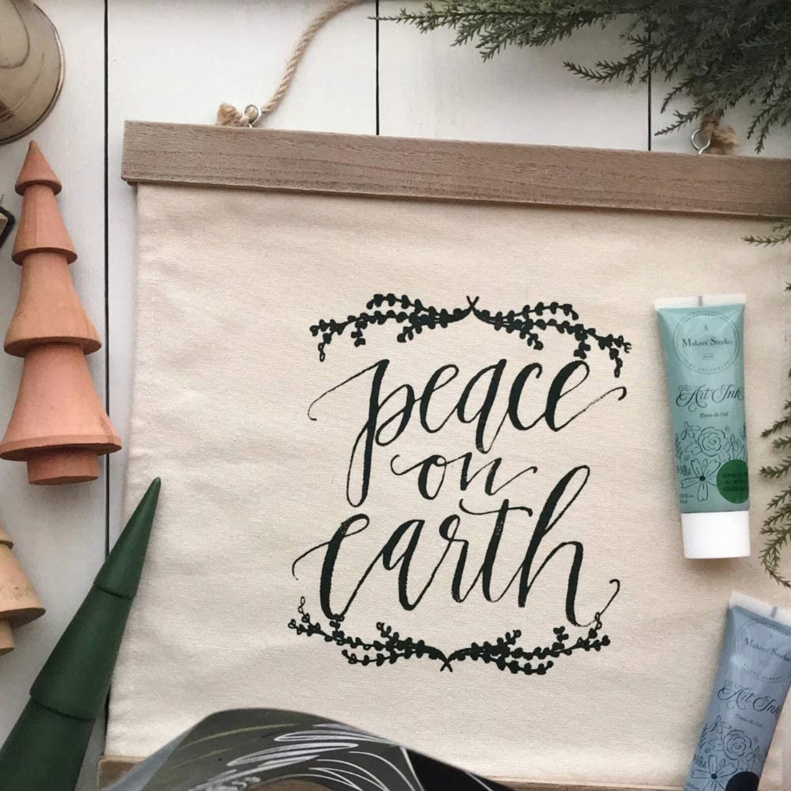 Mesh Adhesive Stencil Peace on Earth Reusable Mesh Stencil Etsy