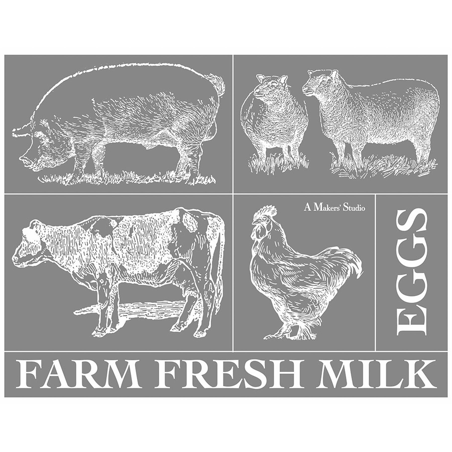 Mesh Stencil Farm Animals | Etsy