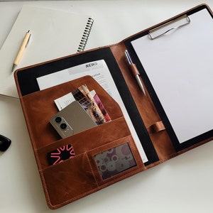 Custom Leather Portfolio, Portfolio for Letter Size Notepad, Padfolio & Name Logo, Portfolio for Women, Padfolio Men Promotion Birthday Gift