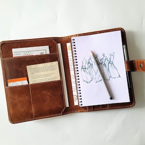 GEPERSONALISEERD lederen Jr Legal-padfolio, lederen portfolioomslag met monogram aangepaste bedrijfscadeau monogram initialen voor hem