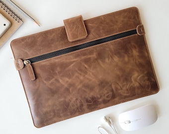 Leather Laptop sleeve, Framework Leather Laptop Sleeve , Dell XPS Sleeve , Surface Laptop Sleeve