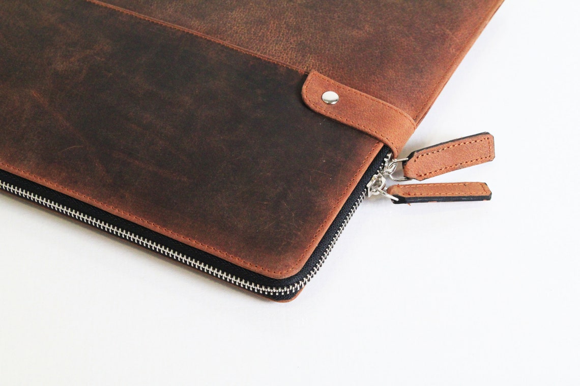 Personalized Leather Laptop Sleeve 13in 15in Custom Leather Etsy
