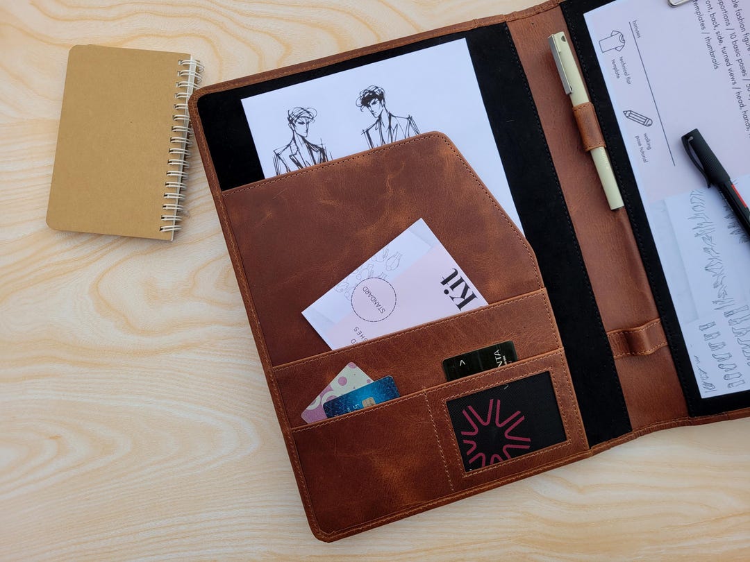 Custom Leather Portfolio, Portfolio for Letter Size Notepad, Padfolio ...