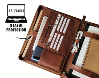 Personalized Leather Portfolio, Gift for Him, Graduation Gift for Him, Leather Padfolio Men, Fathers Day Gift, Personalized Gifts for Dad