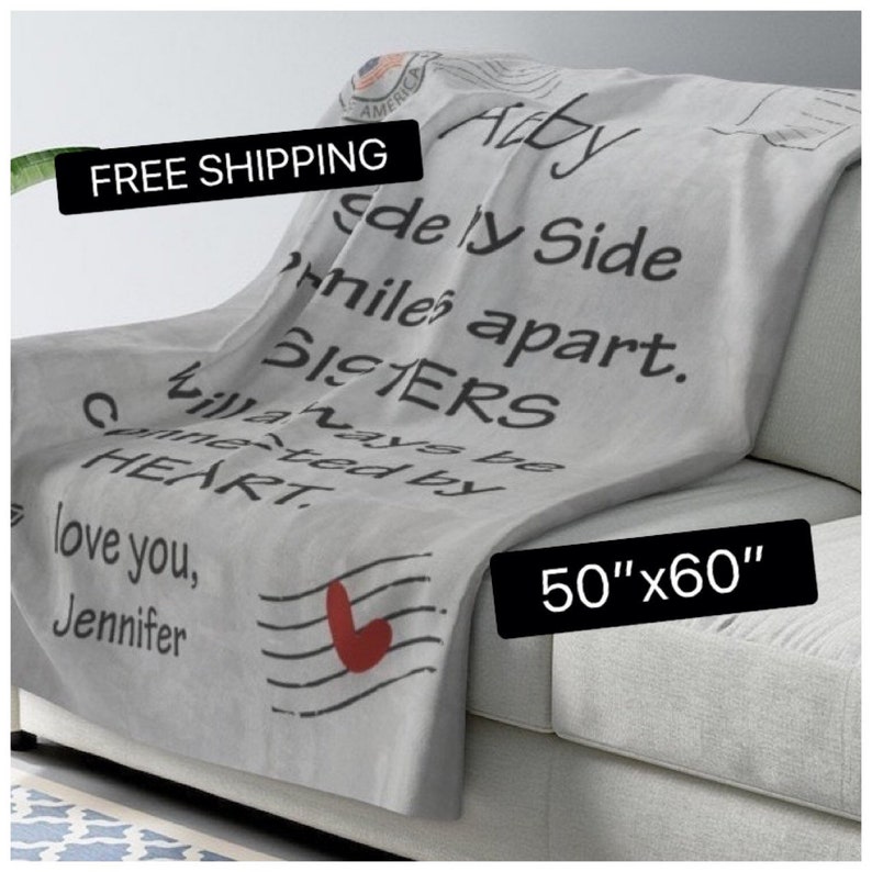 Sister Blanket Sisters by Heart Blanket Personalized Etsy